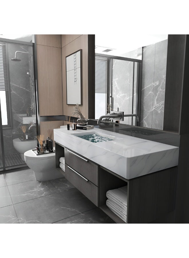 ورق جدران رخامي أبيض ذاتي اللصق – جاز وايت 40×500 سم، مقاوم للماء والزيت للمطبخ والطاولات والجدران - Image 4